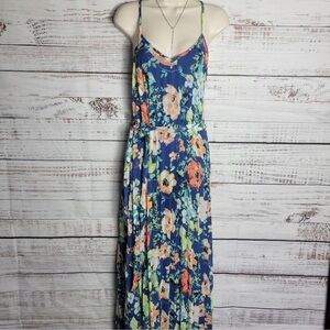 B Darlin Pleated Floral Maxi Dress with Tie